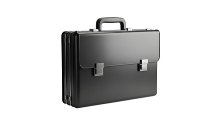 Black briefcase isolated on transparent background for business