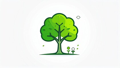 Flat Vector Illustration of Green Tree Growing on Earth Globe Symbolizing Ecology and Conservation Isolated on White Background