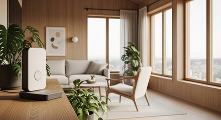 Sunlit Scandinavian Smart Home Living Room