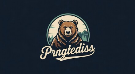 Bear logo design grizzly bear mountain forest nature wildlife animal mascot outdoor adventure wilderness