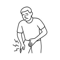 line icon person holding on to his hip vector on a white background
Vector line icon on a white background