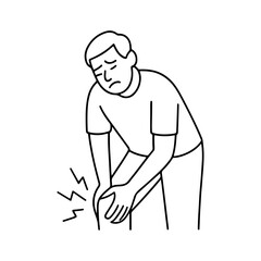 line icon man holding his knee vector on a white background
Vector line icon on a white background