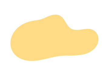 Yellow abstract blob shape on transparent background. PNG minimal organic design element for modern posters, branding, web layouts, digital artwork, and creative graphics