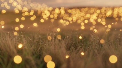 Golden light bokeh overlay, soft glowing orbs, transparent