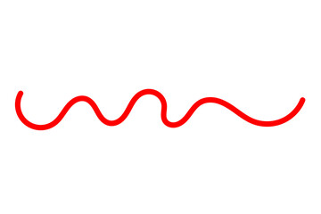 Red wavy line on transparent background