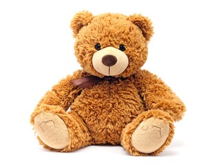 Obraz premium Fluffy brown teddy bear seated