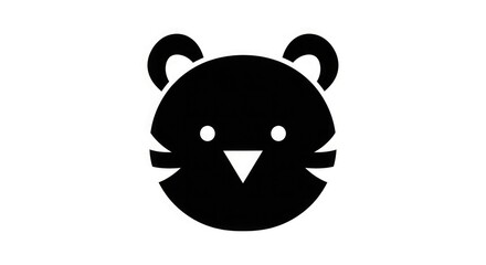 Tiger face animal graphic vector illustration feline wildlife predator zoo mascot cute black icon design