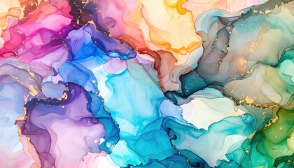 Fluid Ink Clouds Abstract Art Background
