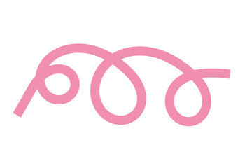Pink hand drawn curly swirl line
