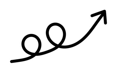 Black curly arrow with loops pointing upward