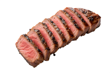 Deliciously Sliced Medium-Rare Steak, Perfectly Cooked and Ready to Serve, Showcasing its Juicy Texture and Savory Appeal