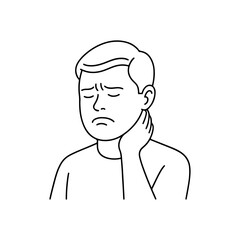 line icon person's neck is rubbed vector on a white background
Vector line icon on a white background