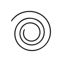 Minimal line spiral icon - abstract open concentric swirl logo