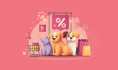 A banner for Black Friday discounts highlighting savings on retail pet items. Pink background.