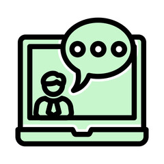 Laptop icon symbolizing notebook, computer, device, workstation, and ultrabook from the Corporate Icon Collection (Glyph Color Lineal Style)