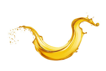 Splash of oily liquid close-up isolated on white background