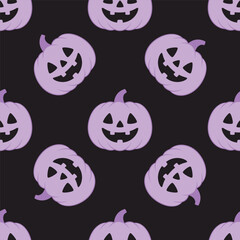 halloween pattern with cute pumpkin