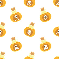halloween pattern with bottle poison