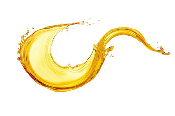 Splash of oily liquid close-up isolated on white background