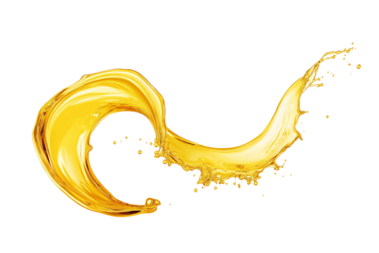 Splash of oily liquid close-up isolated on white background