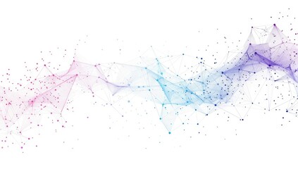 Data stream connection over a white background. Network analysis for presentation