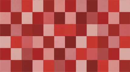 Vector art of a checkerboard pattern of various shades of red and pink squares