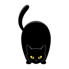 Black Cat Vector Illustration Halloween Spooky Animal Icon