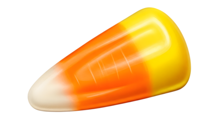 Single candy corn isolated on transparent background