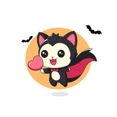 Cute halloween cat clean design