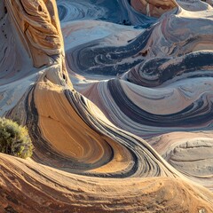 Close-up of colorful rock formations