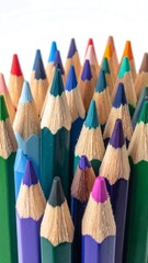 Close-up of colorful sharpened pencils