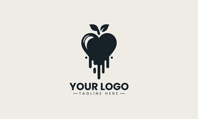 Apple Poison Heart vector logo illustration