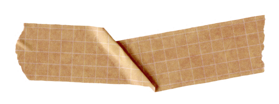 Brown Paper Tape Strip with Torn Edges. Vintage wrinkled texture craft and scrapbooking elements