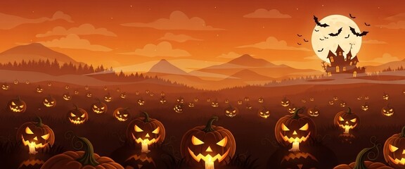 Pumpkin Field at Dusk Wallpaper