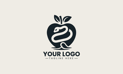 Apple And Serpent vector logo illustration