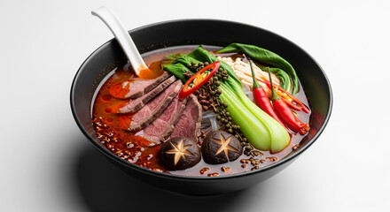 Premium Mala Soup with Beef Bok Choy and Chili Peppers