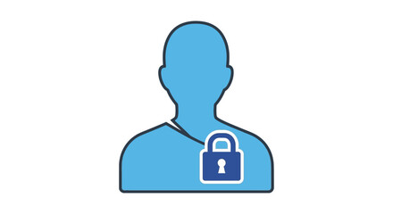 Personal data protection with a digital avatar secure by a padlock privacy control protecting sensitive information data security encryption