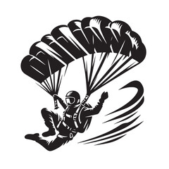 Skydiver with Parachute Silhouette