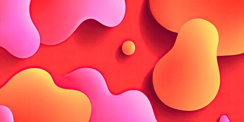 Colorful abstract painting with pink and orange swirls and dots
