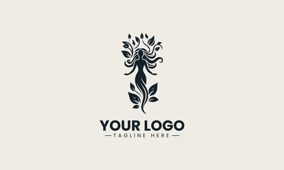 Fototapeta premium Plant Goddess vector logo illustration