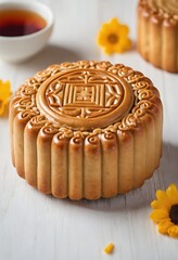 Delicious traditional Mid autumn dessert arrangement moon cake