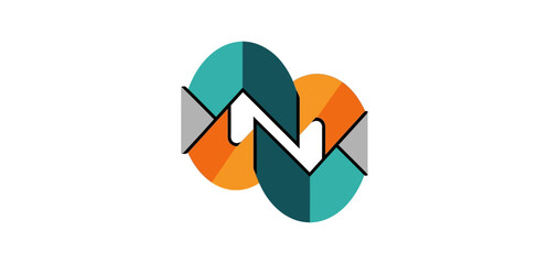 letter n logo forming an interconnected design symbolizing connectivity and innovation ideal for modern business branding and technology forward thinking.