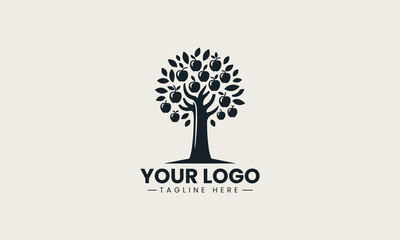 Obraz premium Apple Tree vector logo illustration