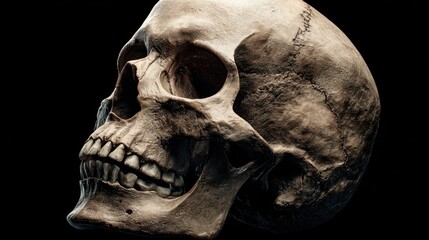 Detailed realistic skull model showing anatomical structure