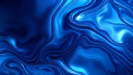 Obraz premium Abstract tech background with flowing liquid metal texture in blue and silver tones.