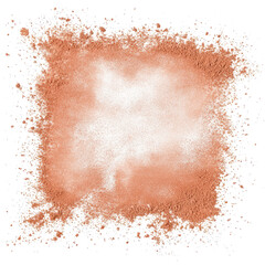 Fototapeta premium Face powder makeup, blusher, isolated on white background, top view transparent background png