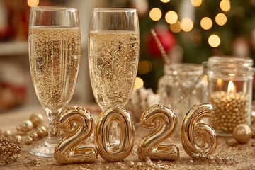 Ring in the new year with bubbly drinks and festive decorations