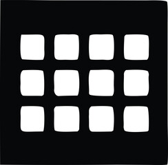 Grid of twelve rounded white squares arranged in three rows of four creating a visually balanced and simple graphic element for design projects