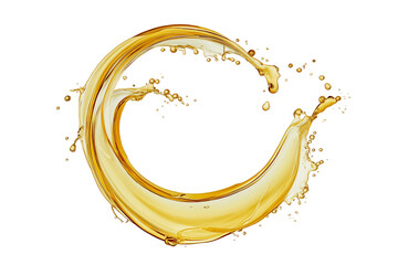 Splash of oily liquid close-up isolated on white background