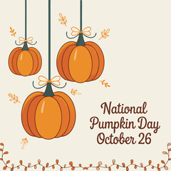 Pumpkin day card or background. vector illustration.